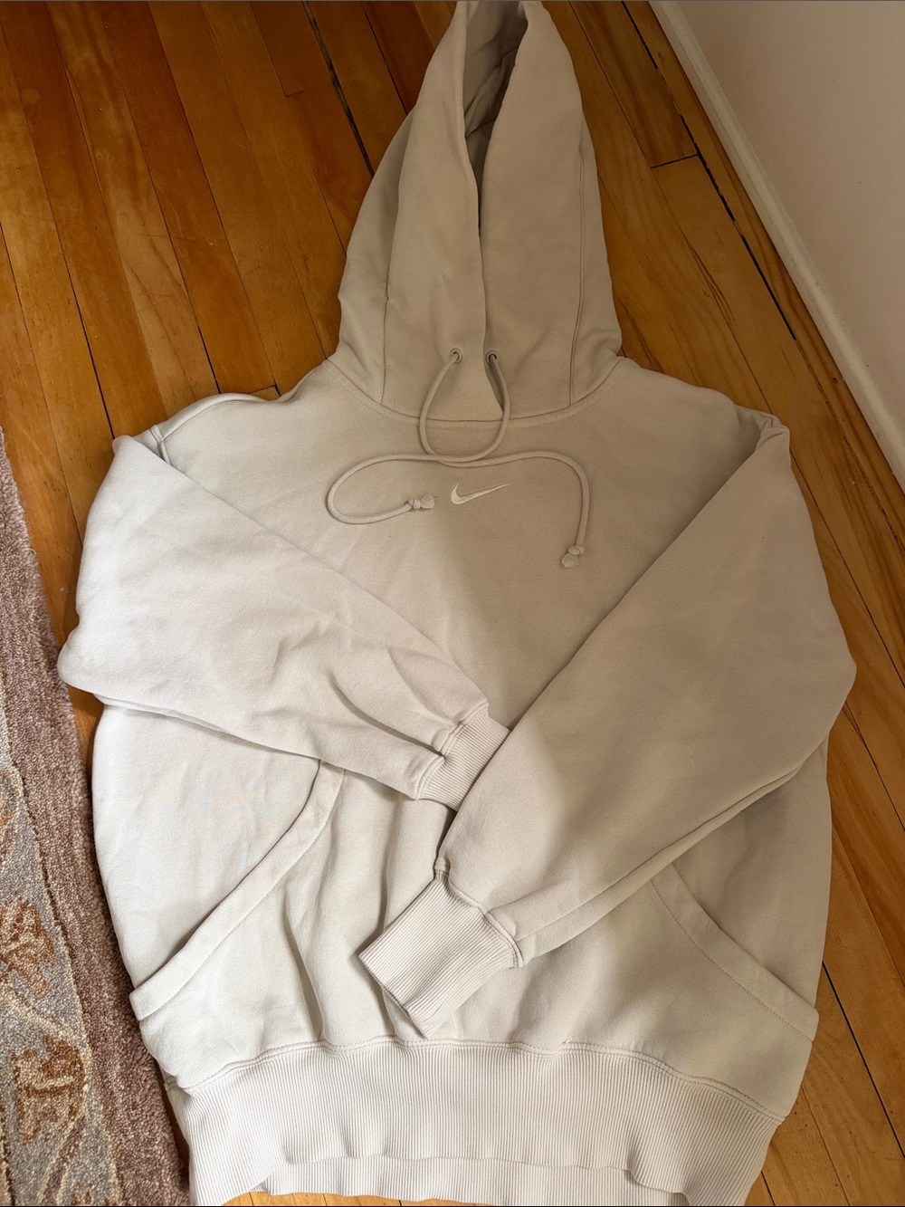 Nike Light Cream Hoodie with Embroidered Swoosh